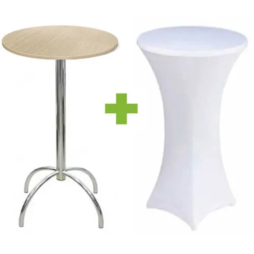 Коктейльний стіл з білим чохлом
