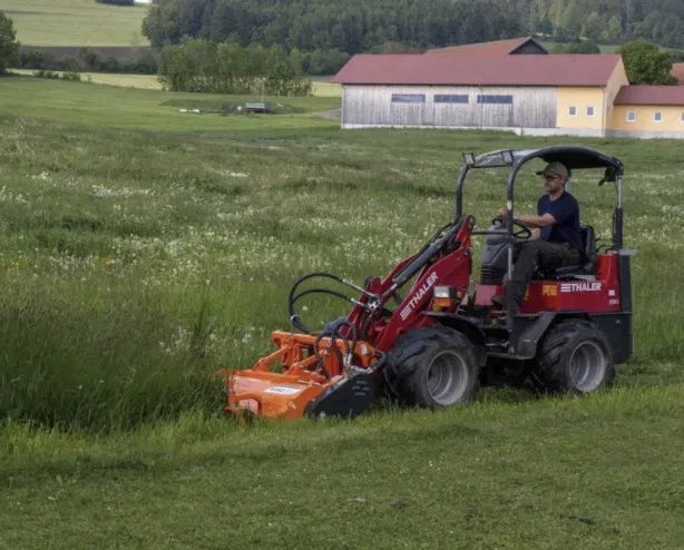 Покіс території мульчером, високої трави