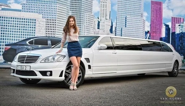 030 Лімузин на веcілля Mercedes W221 S600 білий