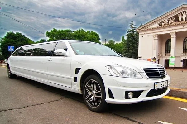 030 Лімузин на веcілля Mercedes W221 S600 білий