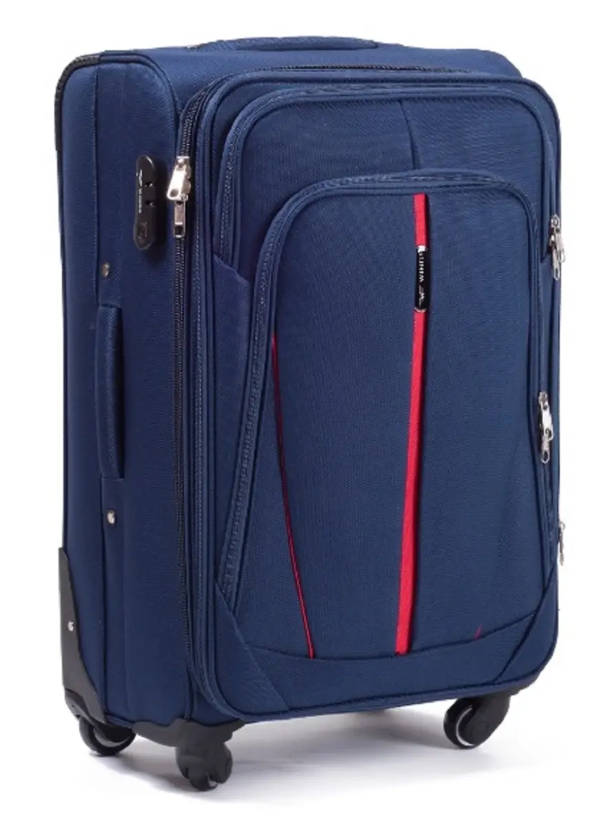 Валіза тканинна WINGS 1706 велика 75 см темно-синя 4 колеса Нова
