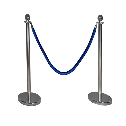 Хромований стовпчик із синім канатом