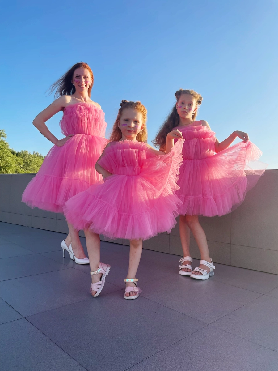 Фемелі лук рожеві сукні 116-122, 134-146, та S-L