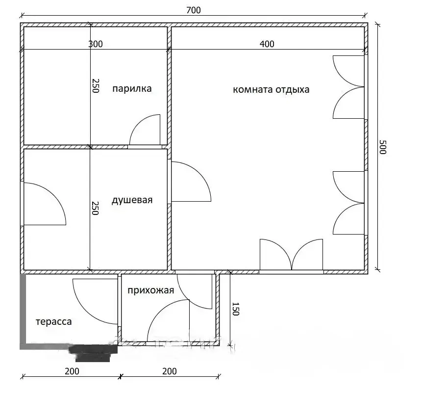 Дім 5 м х 7 м під базю