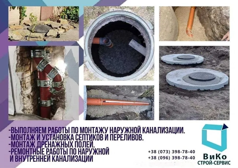Демонтаж та монтаж зовнішніх мереж каналізації