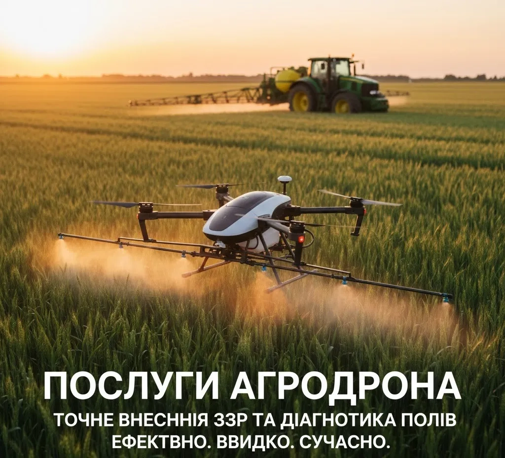 Послуги агродрона для обробки полів та внесення добрив