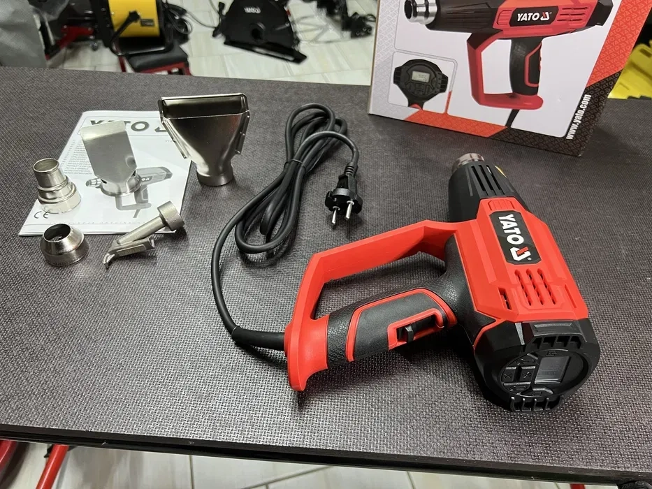 Фен будівельний 1600 Вт LCD дисплей YATO + насадка для паяння прутком