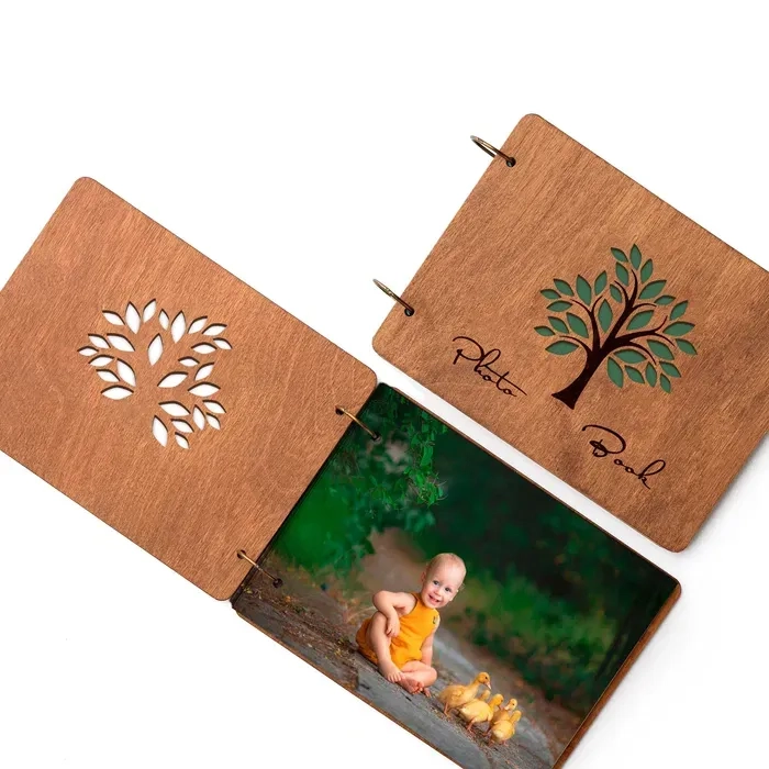 Фотоальбом з дерева | Фотобук з вашими фото. "дерево з листям"
