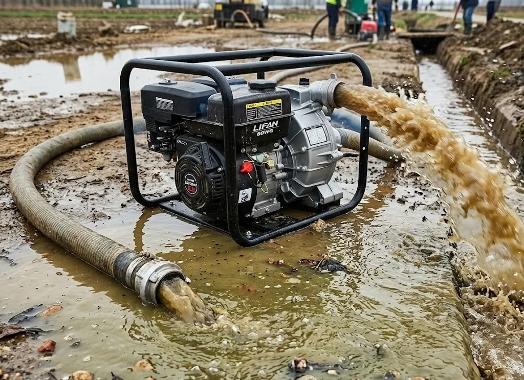 Мотопомпа Lifan для відкачування брудної води