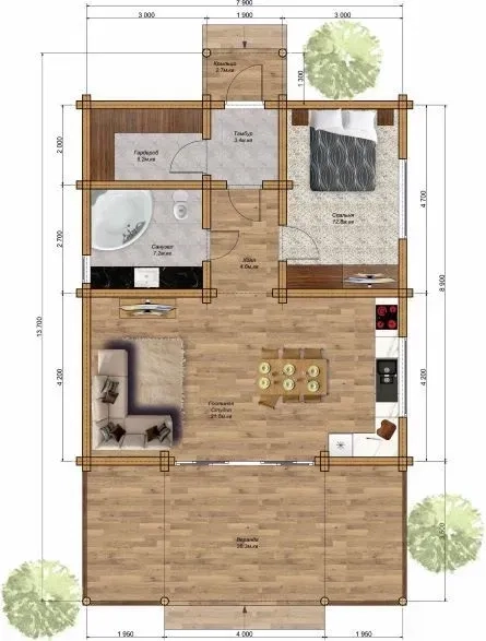 Проекты Деревянных Домов "Под Ключ". Индивидуальное Проектирование и Готовые Решения!
