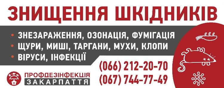 Знищення тарганів, клопи, блохи, мурахи, клопи- паломена зелена, та інші.
