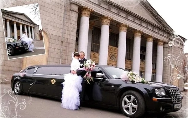 016 Лімузин на весілля зйомки Chrysler 300C чорний