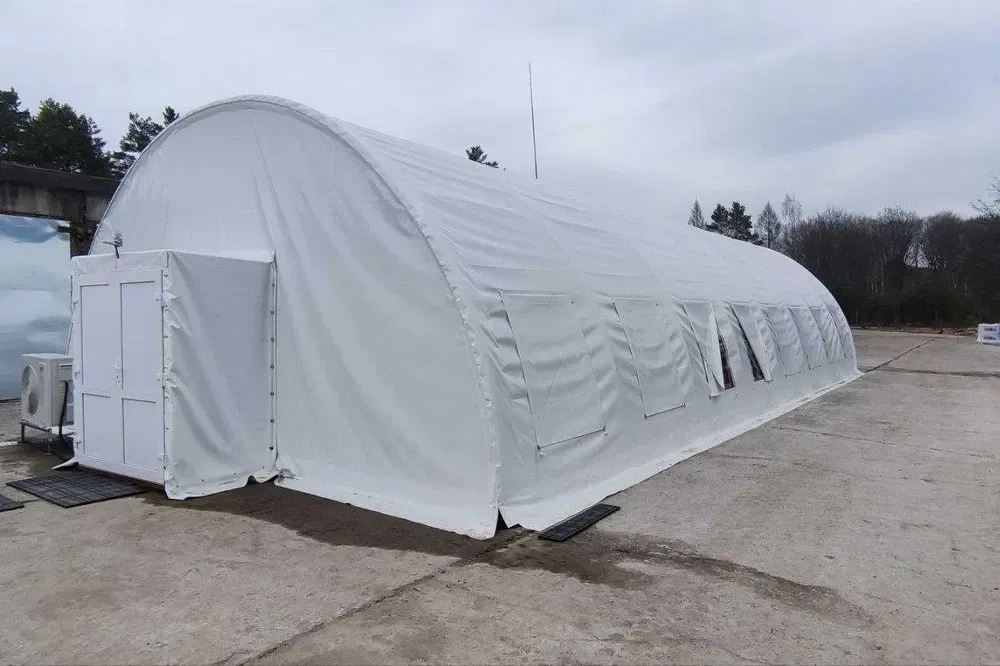 Тентовий арочний намет 16*8*4 метри, ангар, теплиця, склад