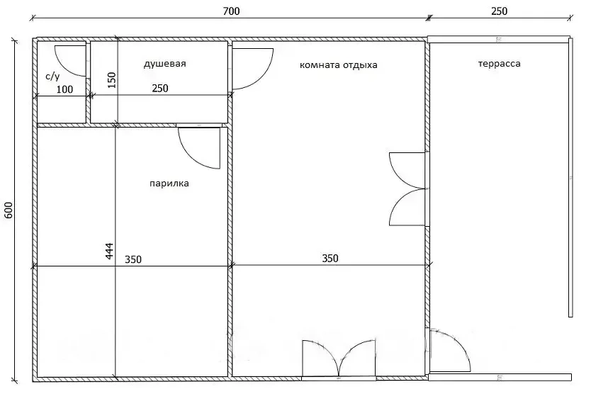 Дім 5 м х 7 м під базю