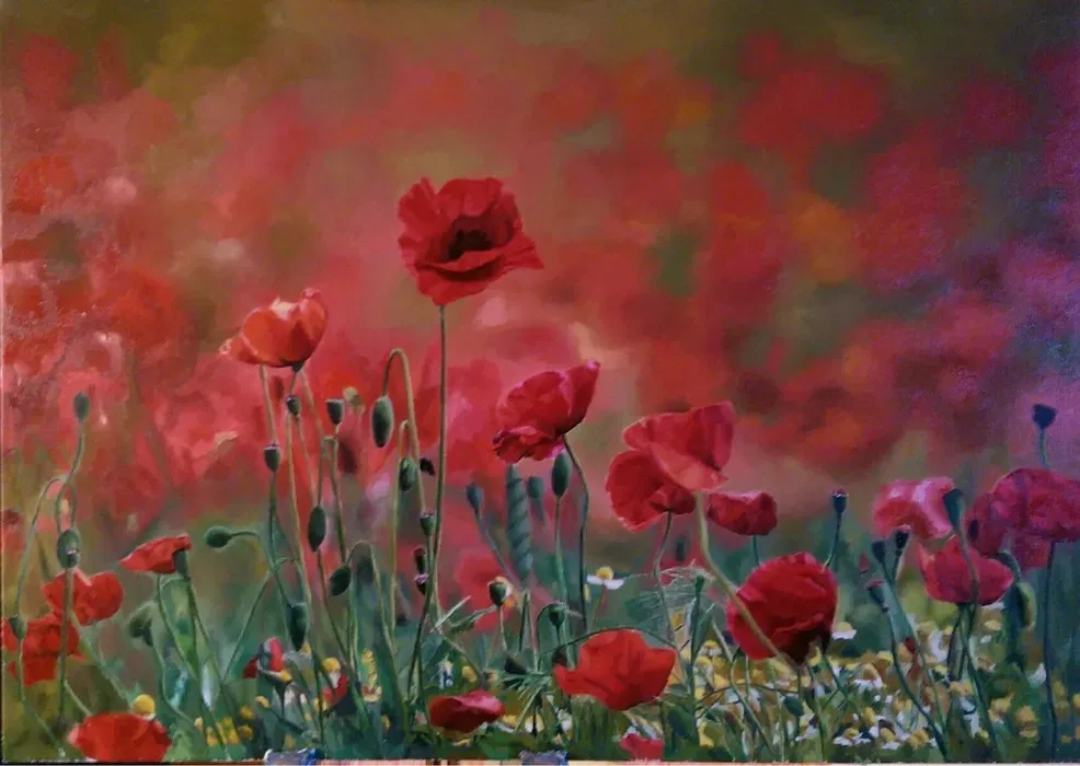 Картини природи, квітів, пейзажі, олією на полотні продам