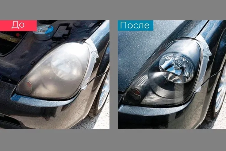 Полировка фар, шлифовка, твёрдый воск.