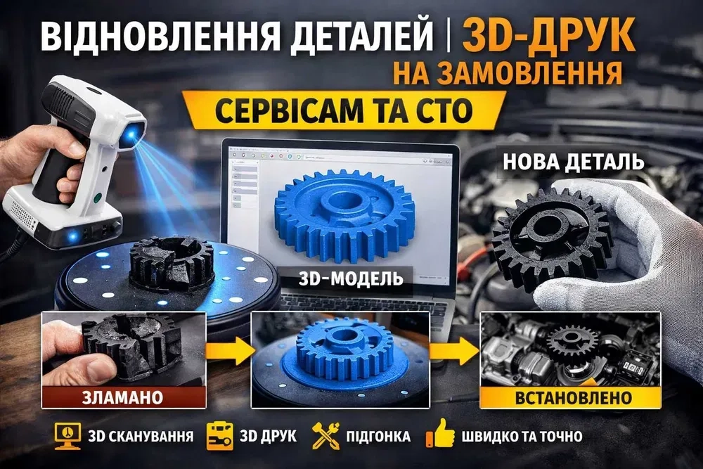 Відновлення зламаних деталей | 3D-друк для сервісів та СТО
