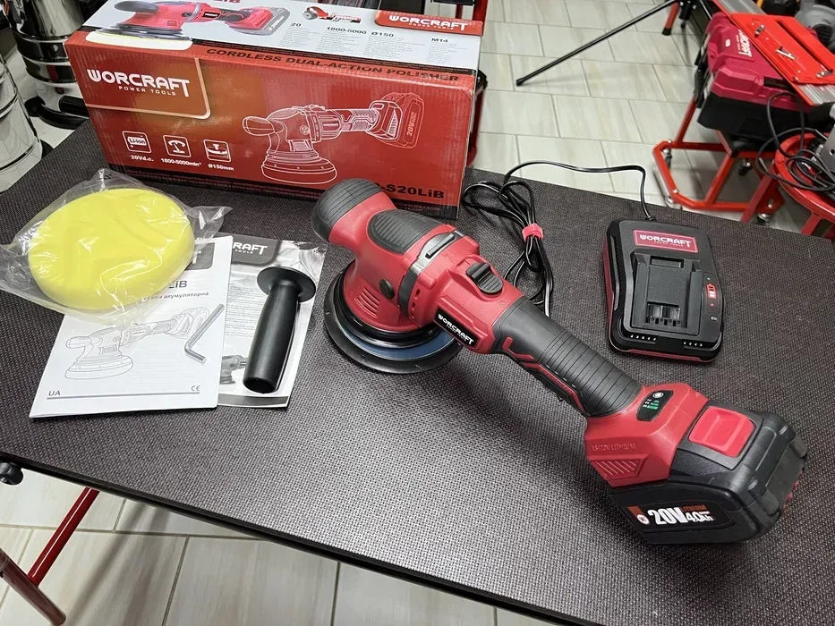 Акумуляторна безщіткова полірувальна машина WORCRAFT COP-S20LiB