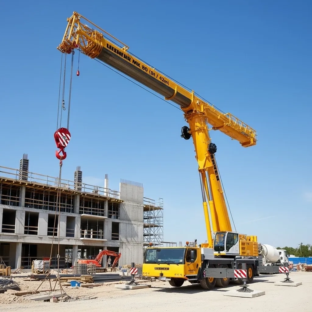 Баштовий кран Liebherr MK 80, вантажопідйомність 8 т, 42 м