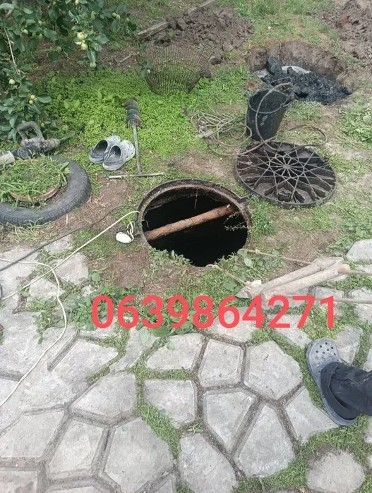 Септик. Яма під ключ. Ручне чищення зливної ями. Яма. Ілісос. Бетонні