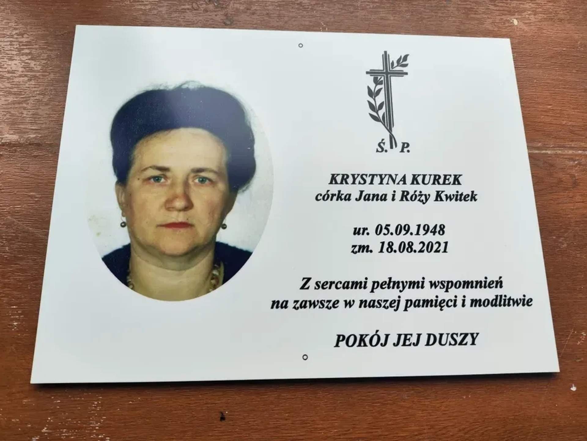 Табличка з фото на хрест, памятник