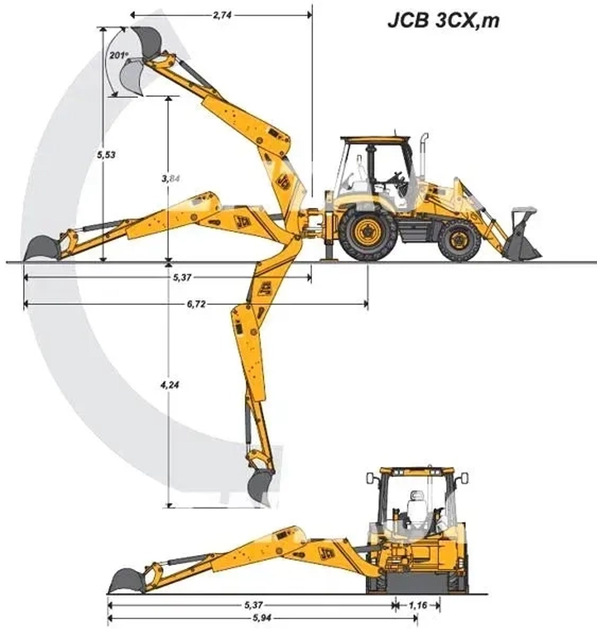 Екскаватор JCB 3CX для навантажувальних та планувальних робіт