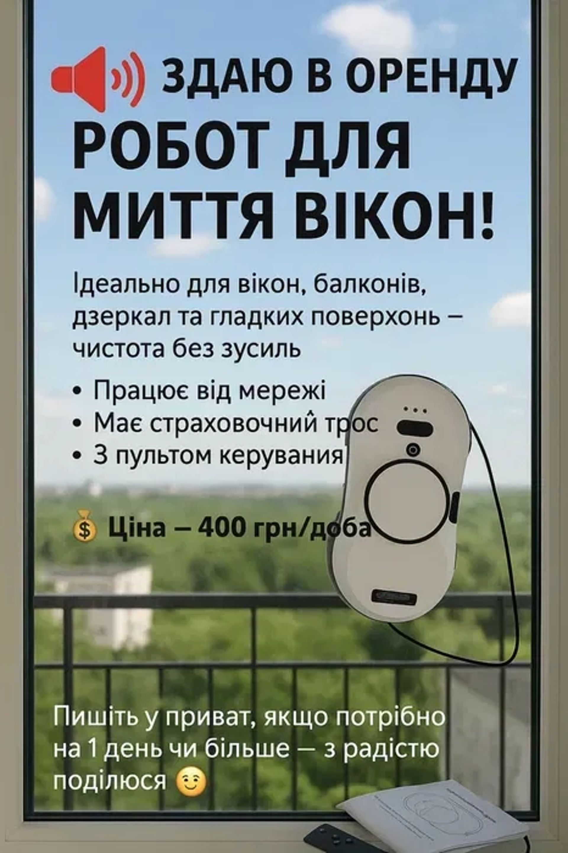 Робот-пилосос для миття вікон!