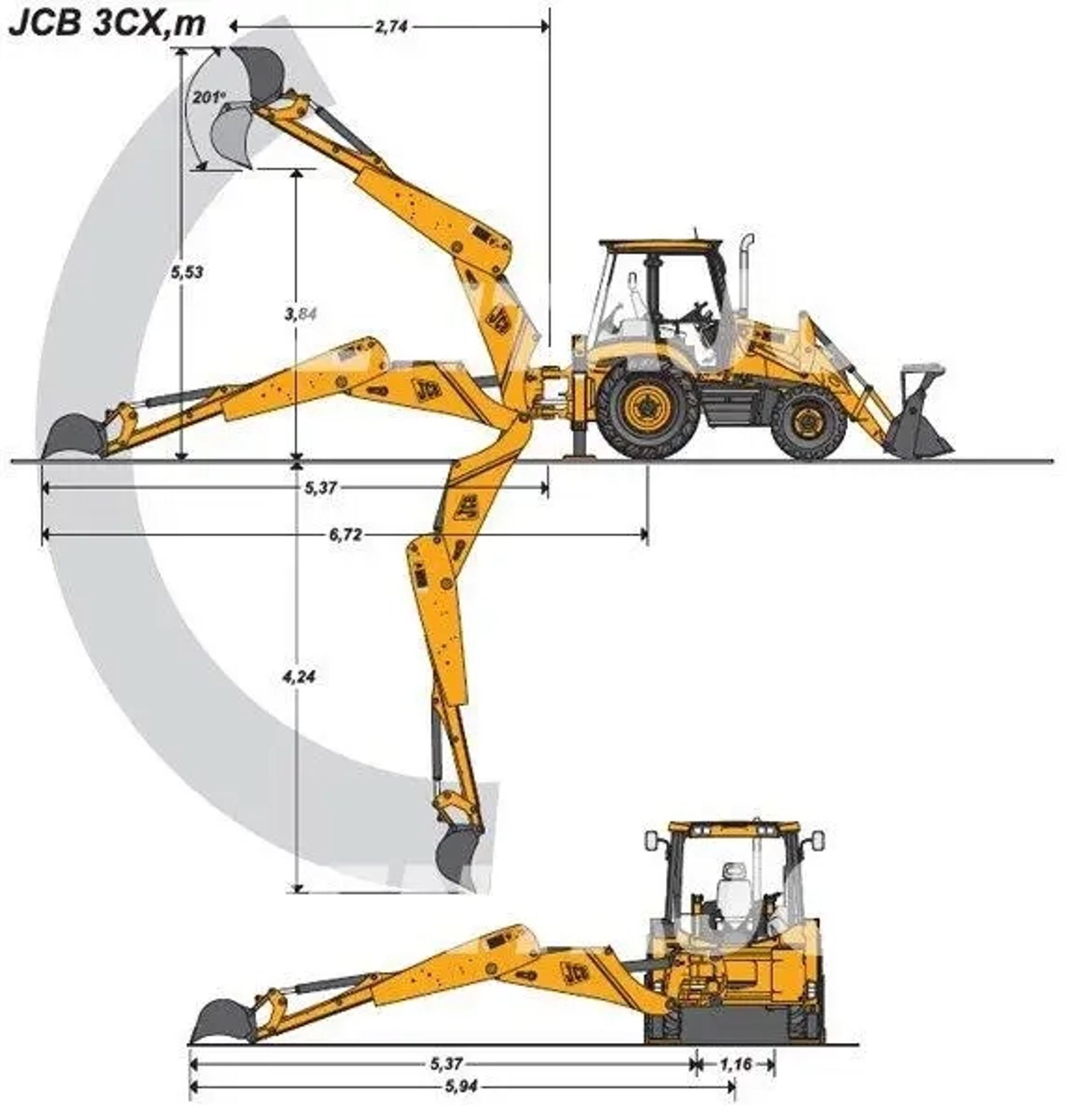 Екскаватор-навантажувач JCB 3CX для будівельних робіт