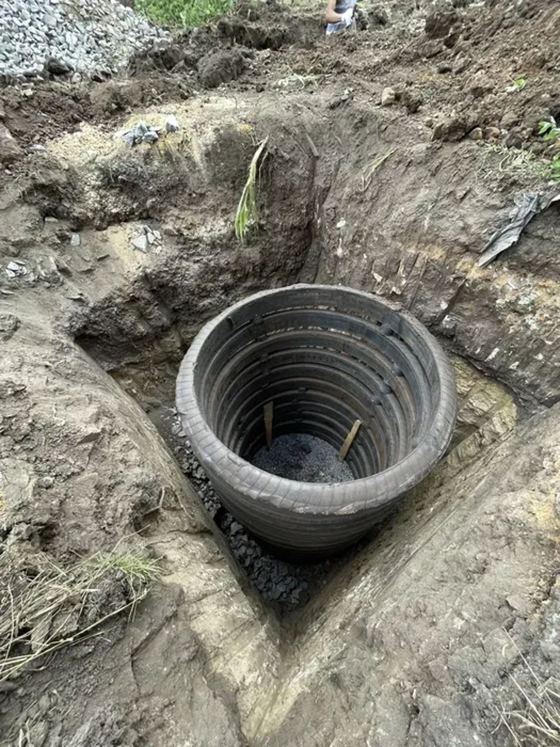 Зливна яма копка септиків водопровід земляні роботи каналізація