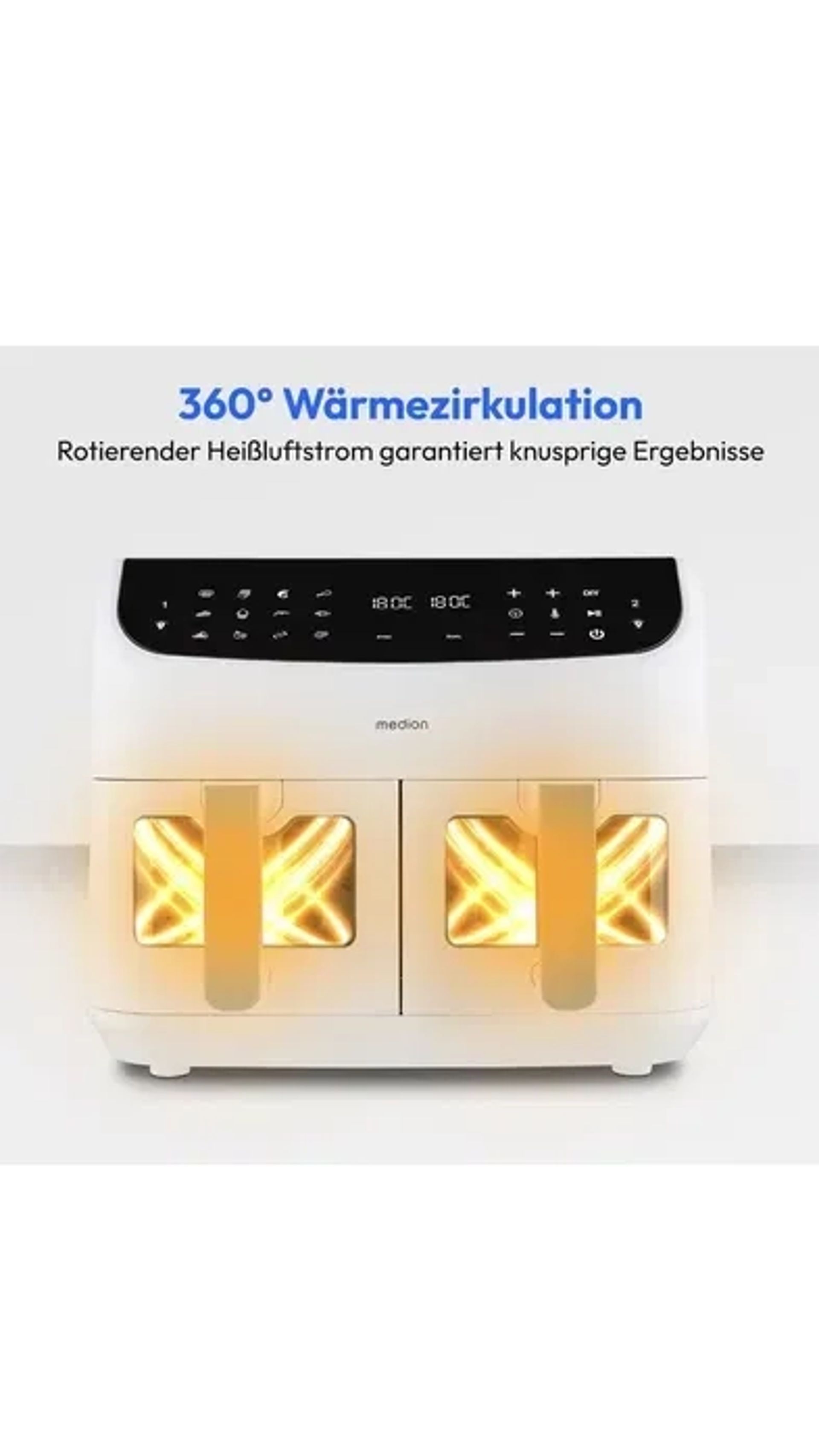 Двокамерна аерофрітюрниця MEDION P20 XXL,