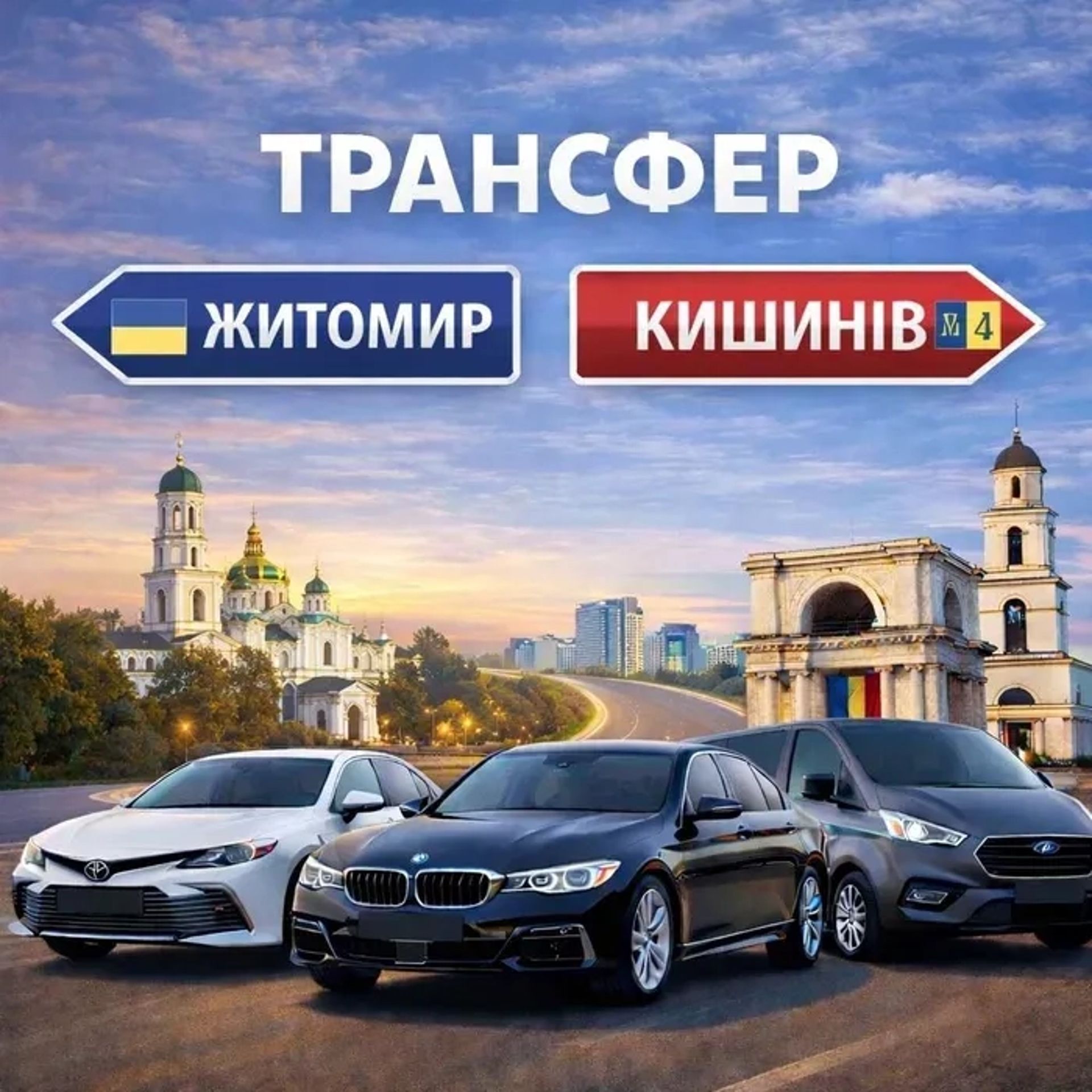 Трансфер Житомир – Кишинів без пересадок | Комфорт, Мінівен