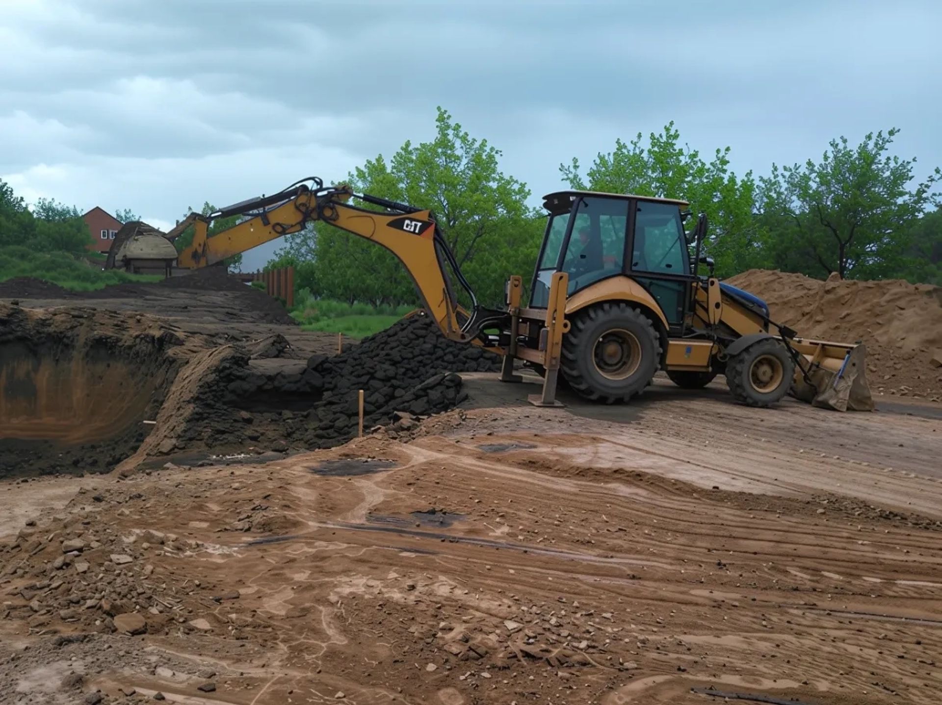 Екскаватор-навантажувач Caterpillar