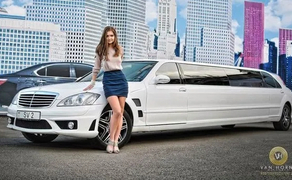 030 Лімузин на веcілля Mercedes W221 S600 білий 