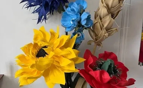 Квіти великі соняшник, червоний мак, для декору 