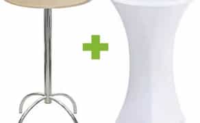 Коктейльний стіл з білим чохлом