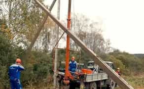 Установка, стовпи, опори ЛЕП. Монтаж кабелю СІП. Ямобур. Виклик електрика.