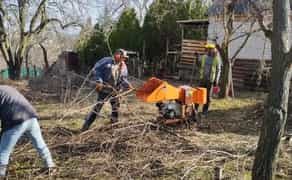 Дроблення гілок, подрібнення, прибирання ділянки, спил дерев, вивіз гілок