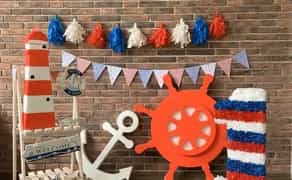 Фотозона морська на день народження, фотосесію, Цифра 1, один, одиниця