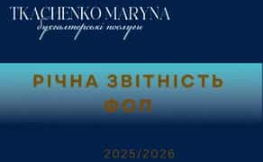 Річний звіт ФОП і ТОВ, послуги бухгалтера, обслуговування