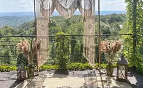 Декоративна арка макраме бохо стиль