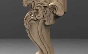 Ніжка в стилі бароко для дерев'яної шафи, крісла. Меблева опора кабріоль різна. 140 мм - від 547₴