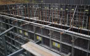 Опалубка, дрібнощитова, горизонтальна, фундамент, перекриття