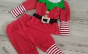Костюм гномика новорічний, червоно зелений, на 3-4 роки