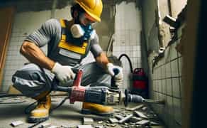 Демонтаж стін перегородок. Стяжки підлоги, плитки, квартири, знесення різання