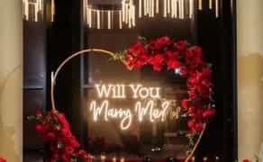 Оформлення пропозиції, заручини ,квіти, кульки сердце, обручка декор