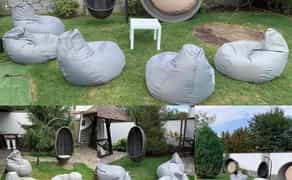 Крісло-мішки, груша пуфи-крісла та столики, пледи