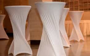 Стіл коктейльний з текстильним чохлом