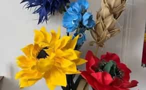 Квіти великі соняшник, червоний мак, для декору 