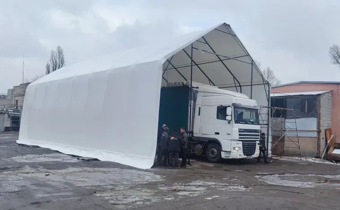 Ангар легкозбірний з ПВХ 16,6*9,4*7 (д*ш*в) метрів Ангар легкозбірний з ПВХ 16,6*9,4*7 (д*ш*в) метрів