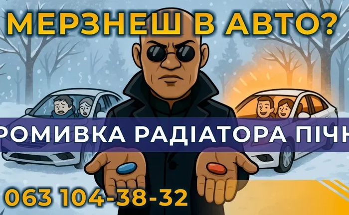 Промивка пічки радіатора та системи охолодження апаратним способом